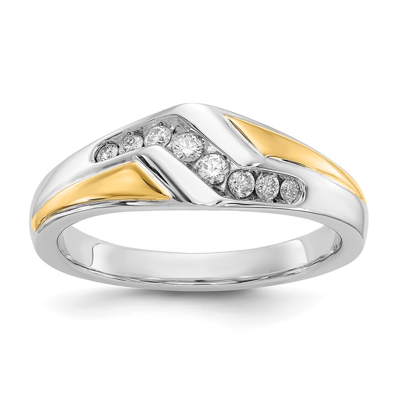 IBGoodman 14k Two-tone 1/4 carat Lab Grown Diamond VS/SI+ G+ Complete Men's Ring