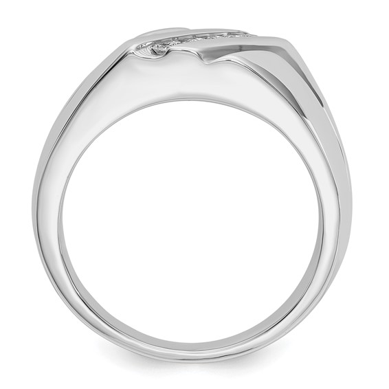 IB Goodman 14k White Gold 1/6 carat Diamond Mens Ring