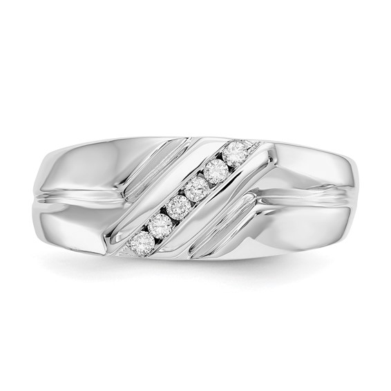 IB Goodman 14k White Gold 1/6 carat Diamond Mens Ring