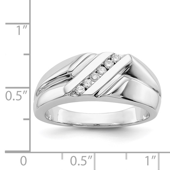 IB Goodman 14k White Gold 1/6 carat Diamond Mens Ring