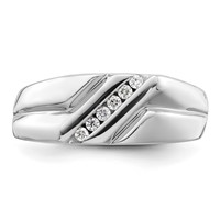 IBGoodman 14K White Gold 0.17 Carat Lab Grown Diamond VS SI+ G+ Six Stone Complete Men's Ring view 4