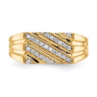IBGoodman 14K Yellow Gold 0.25 Carat Lab Grown Diamond VS SI+ G+ Complete Men's Ring view 4