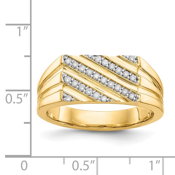 IB Goodman 14k 1/4 carat Diamond Diagonal Stripe Mens Ring