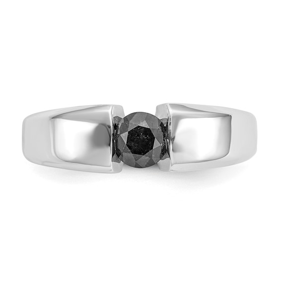 IB Goodman 14k White Gold 1 carat Black Diamond Mens Ring