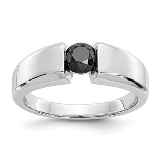 IB Goodman 14k White Gold 1 carat Black Diamond Mens Ring