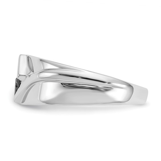 IB Goodman 14k White Gold 3/8 carat Black Diamond Square Cluster Mens Ring