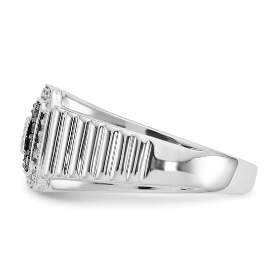 IB Goodman 14k White Gold 1/3 carat Black and White Diamond Mens Ring