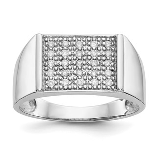 IBGoodman 14k White Gold 1/4 carat Lab Grown Diamond VS/SI+ G+ Cluster Men's Ring