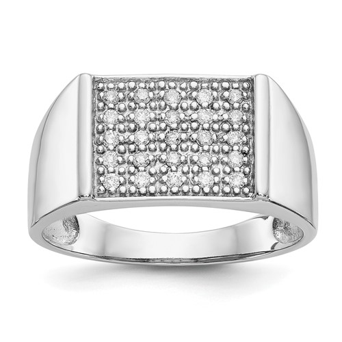 IBGoodman 14K White Gold 0.25 Carat Lab Grown Diamond VS SI+ G+ Cluster Men's Ring