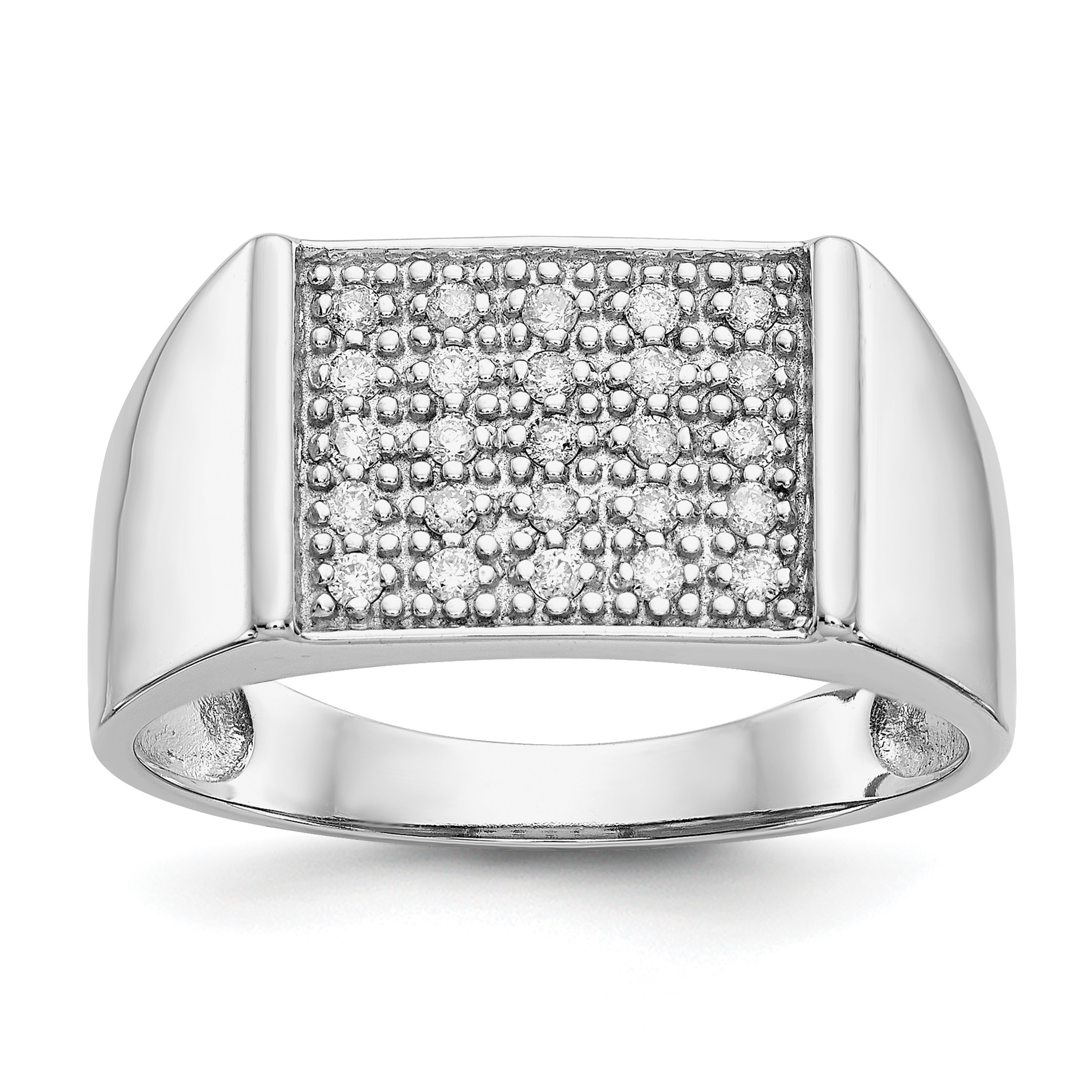 14k White Gold Diamond Mens Ring (RM5834-025-WA)