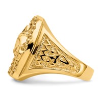IBGoodman 14K Yellow Gold 0.50 Carat Lab Grown Diamond VS SI+ G+ Complete Horseshoe Ring with Horse Men's view 3