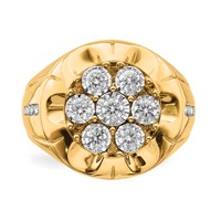IBGoodman 14K Yellow Gold 0.62 Carat Lab Grown Diamond VS SI+ G+ Complete Men's Ring view 4