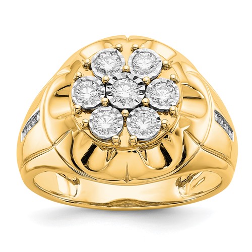 IBGoodman 14K Yellow Gold 0.62 Carat Lab Grown Diamond VS SI+ G+ Complete Men's Ring