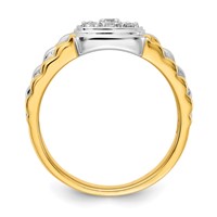 IBGoodman 14K Two-Tone 0.38 Carat Lab Grown Diamond VS SI+ G+ Complete Cluster Men's Ring view 2