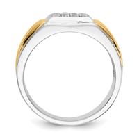IBGoodman 14K Two-Tone 0.38 Carat Lab Grown Diamond VS SI+ G+ Complete Square Cluster Men's Ring view 2