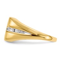 IBGoodman 14K Yellow Gold.02 Carat Lab Grown Diamond VS SI+ G+ and Onyx Cross Men's Ring view 3