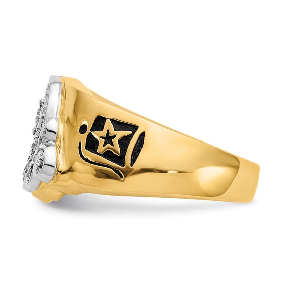 IB Goodman 14k Two-tone Mens Polished Diamond Masonic Shriners Ring
