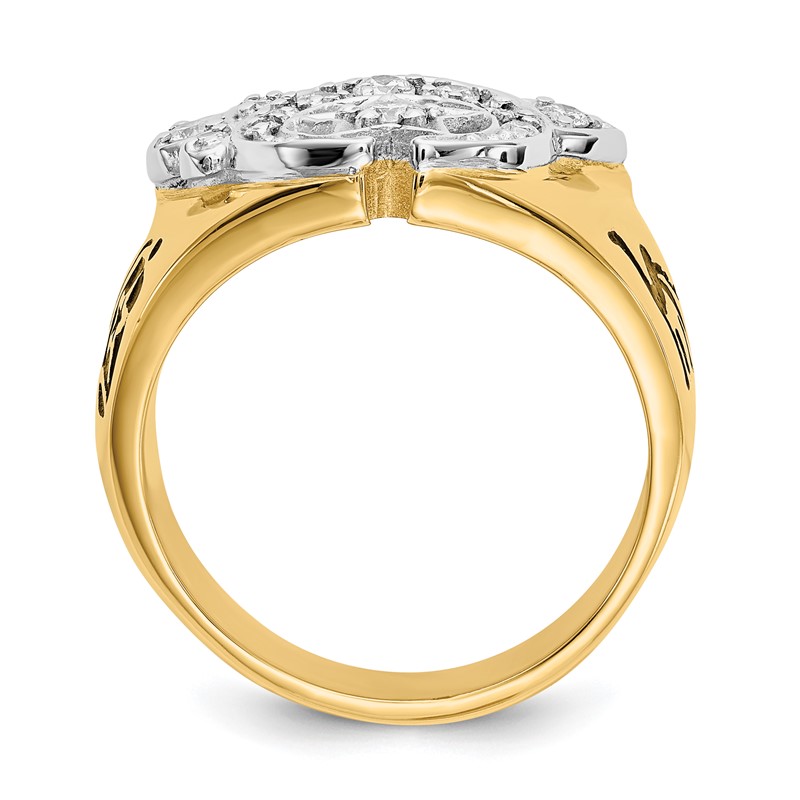 IBGoodman 14k Two-Tone 3/8 carat Lab Grown Diamond VS/SI+ G+ Complete Men's Shriner's Ring