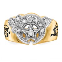 IBGoodman 14K Two-Tone 0.38 Carat Lab Grown Diamond VS SI+ G+ Complete Men's Shriner's Ring view 4