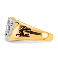 IBGoodman 14K Two-Tone 0.38 Carat Lab Grown Diamond VS SI+ G+ Complete Men's Shriner's Ring view 5
