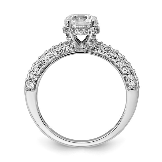 Sterling Silver & CZ Semi-mount Engagement Ring