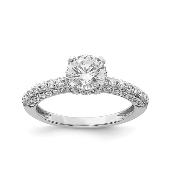 Sterling Silver & CZ Semi-mount Engagement Ring