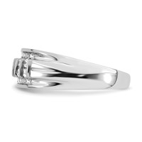 IBGoodman 10K White Gold 0.50 Carat Lab Grown Diamond VS SI+ G+ Complete Men's Ring view 3