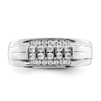 IBGoodman 10K White Gold 0.50 Carat Lab Grown Diamond VS SI+ G+ Complete Men's Ring view 4