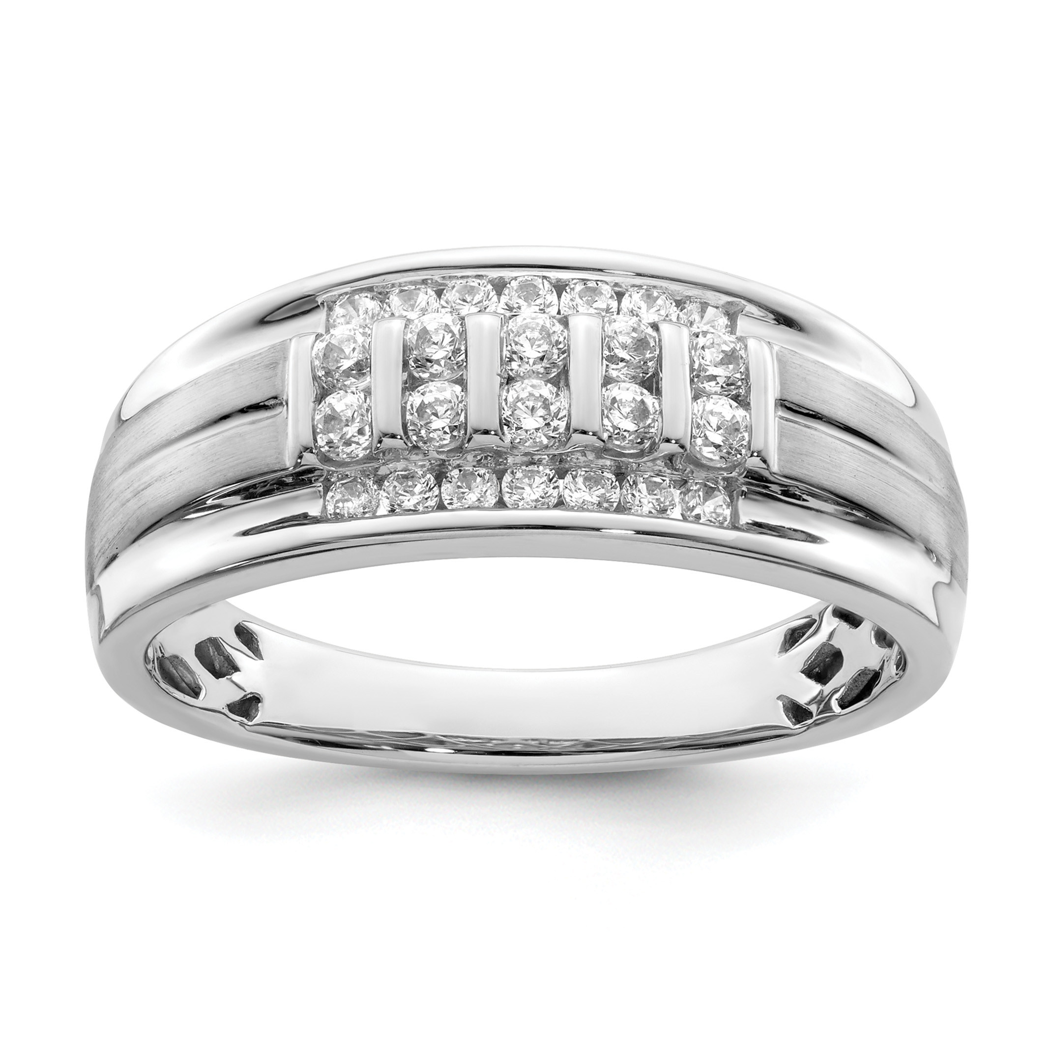 IBGoodman 10k White Gold 1/2 carat Lab Grown Diamond VS/SI+ G+ Complete Men's Ring (RM5866-0WLG)