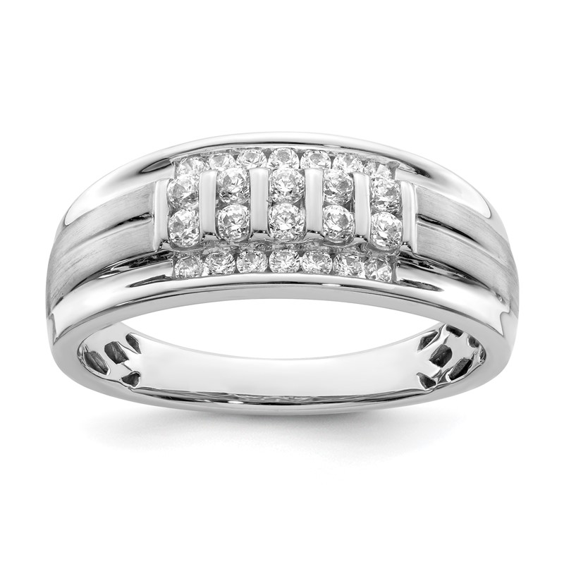 IBGoodman 10k White Gold 1/2 carat Lab Grown Diamond VS/SI+ G+ Complete Men's Ring