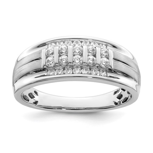 IBGoodman 10K White Gold 0.50 Carat Lab Grown Diamond VS SI+ G+ Complete Men's Ring