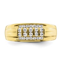 IBGoodman 10K Yellow Gold 0.50 Carat Lab Grown Diamond VS SI+ G+ Complete Men's Ring view 4
