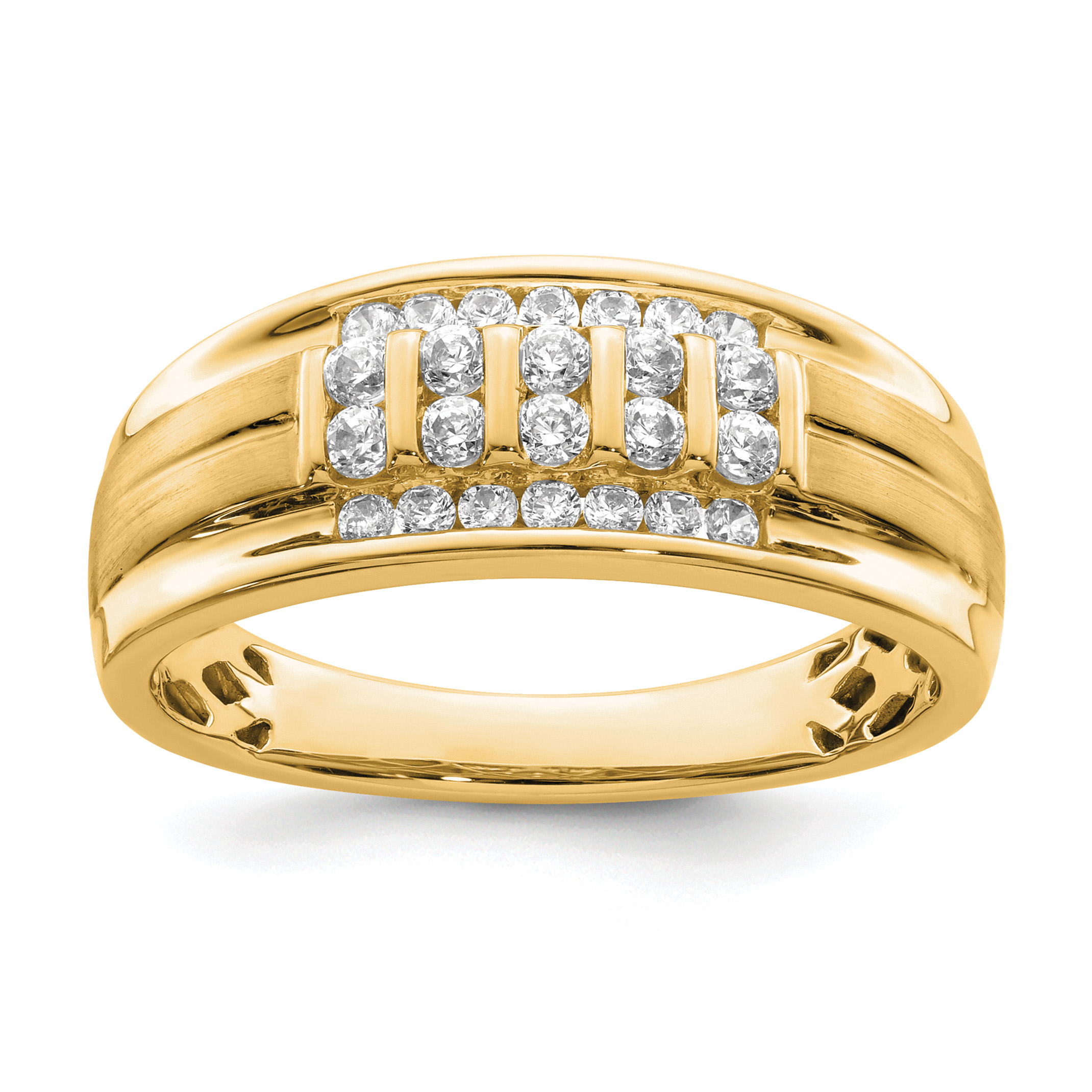 IBGoodman 10k 1/2 carat Lab Grown Diamond VS/SI+ G+ Complete Men's Ring (RM5866-0YLG)