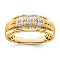 IBGoodman 10K Yellow Gold 0.50 Carat Lab Grown Diamond VS SI+ G+ Complete Men's Ring view 1