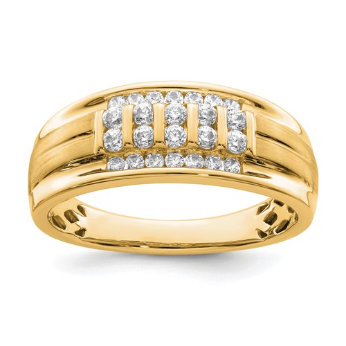 IBGoodman 10K Yellow Gold 0.50 Carat Lab Grown Diamond VS SI+ G+ Complete Men's Ring