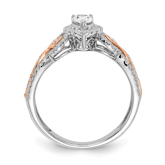 14K White/Rose Gold DiamondSemi-Mount Eng Ring