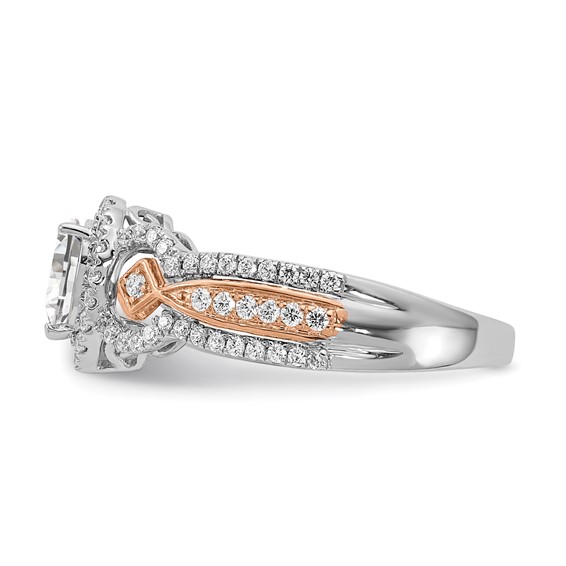 14K White/Rose Gold DiamondSemi-Mount Eng Ring