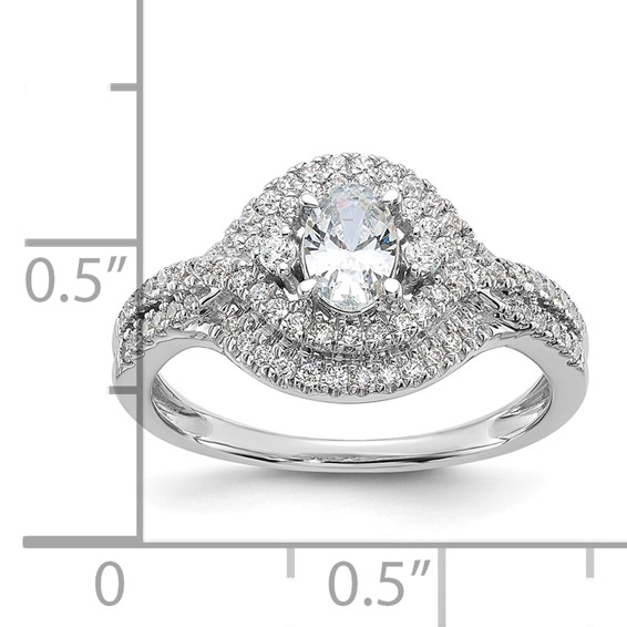 Sterling Silver & CZ Semi-mount Engagement Ring