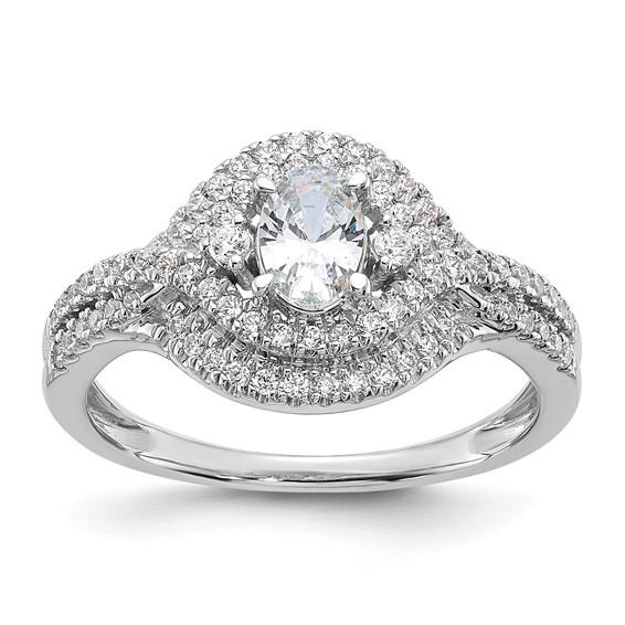 Sterling Silver & CZ Semi-mount Engagement Ring