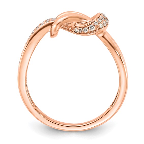 10k Rose Gold Polished Fancy Knot Diamond Ring