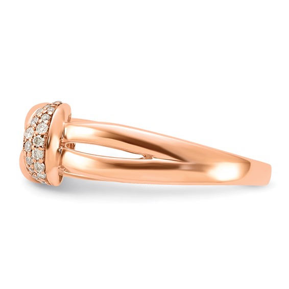 10k Rose Gold Polished Fancy Knot Diamond Ring