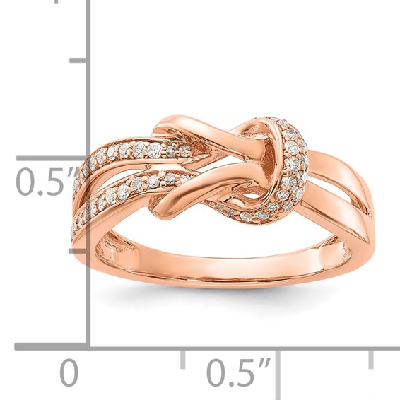 10k Rose Gold Polished Fancy Knot Diamond Ring