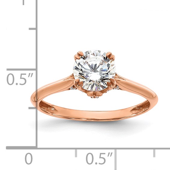 Sterling Silver w/Rose PlateSterling Silver CZ Semi-mount Engagement Ring