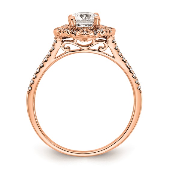 Sterling Silver w/Rose PlateSterling Silver CZ Semi-mount Engagement Ring