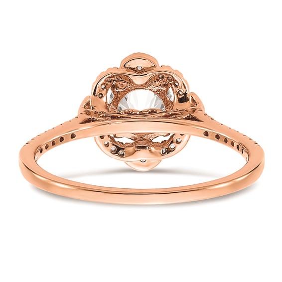 Sterling Silver w/Rose PlateSterling Silver CZ Semi-mount Engagement Ring