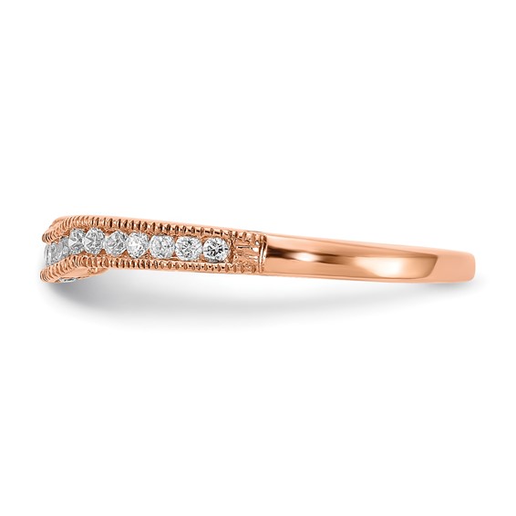10k Rose Gold 1/4 carat Lab Grown Diamond VS/SI+ G+ Complete Contoured Wedding Band