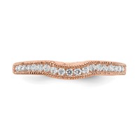 14K Rose Gold 0.25 Carat Lab Grown Diamond VS SI+ G+ Complete Contoured Wedding Band view 4