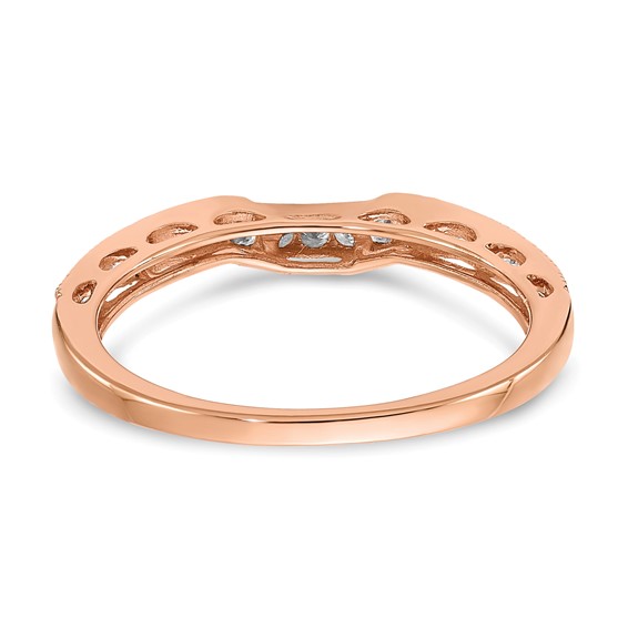 10k Rose Gold 1/4 carat Lab Grown Diamond VS/SI+ G+ Complete Contoured Wedding Band