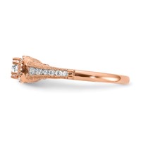14K Rose Gold 0.88 Carat Lab Grown Diamond VS SI+ G+ Complete Petite Halo Engagement Ring view 3