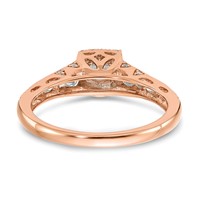 14K Rose Gold 0.88 Carat Lab Grown Diamond VS SI+ G+ Complete Petite Halo Engagement Ring view 5